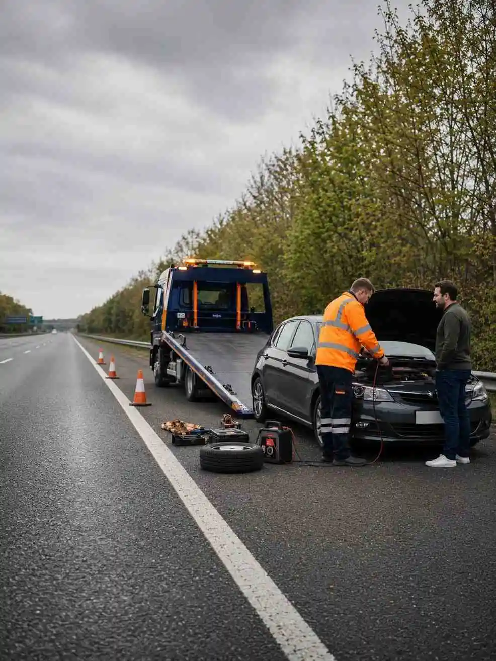 SureWay team and recovery trucks representing the About SureWay section