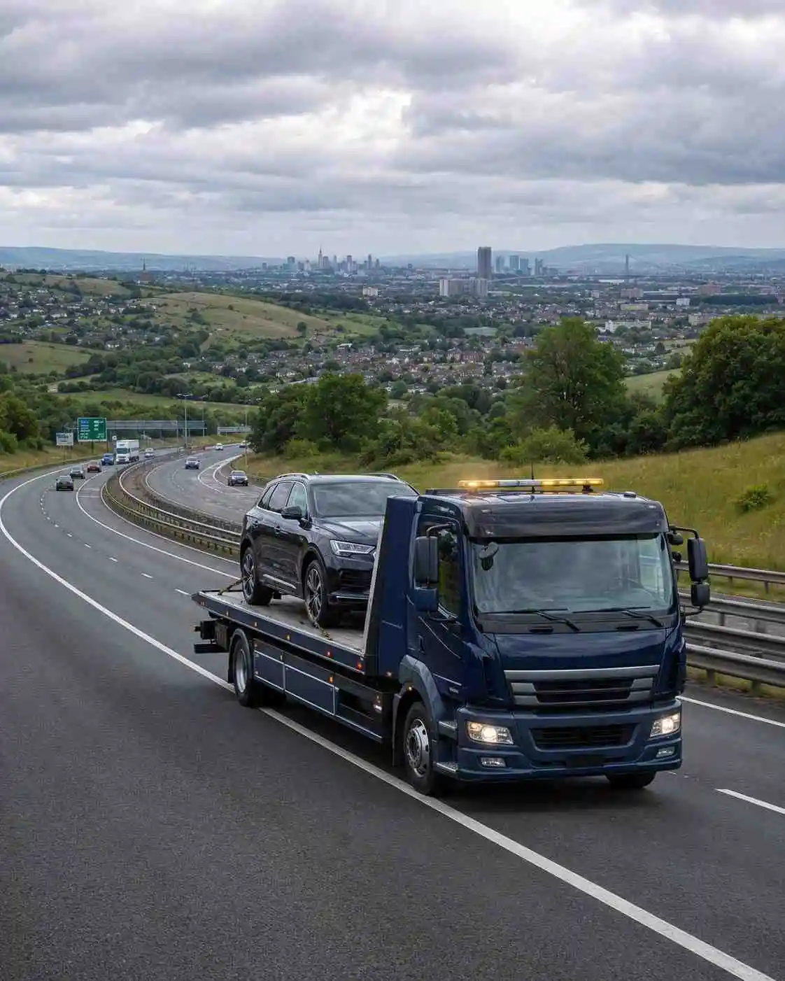 Recovery truck supporting roadside assistance